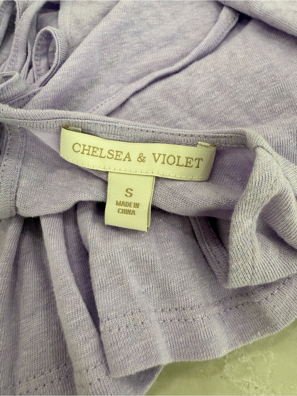 Chelsea & Violet Linen Lavender Ruffle Top - Picture 3 of 5